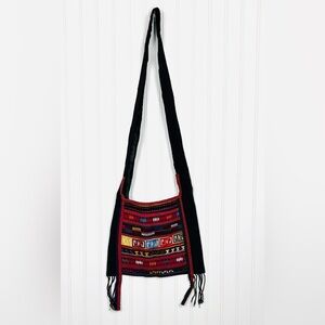 VTG Guatemalan Handmade Colorful Embroidered Shoulder Bag Woven Cotton No Tags
